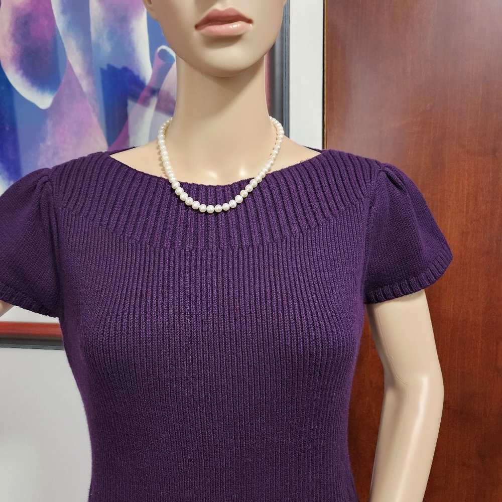 Ralph Lauren elegant raisin color cap-sleeve dress